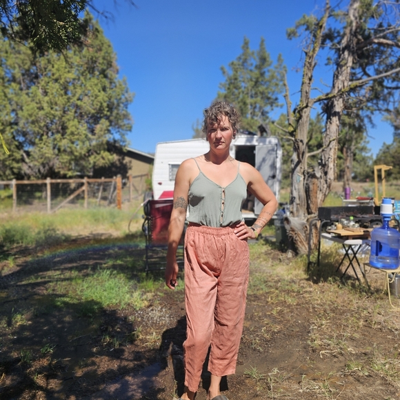 100% cotton linen pant, pink trouser - Picture 2 of 3